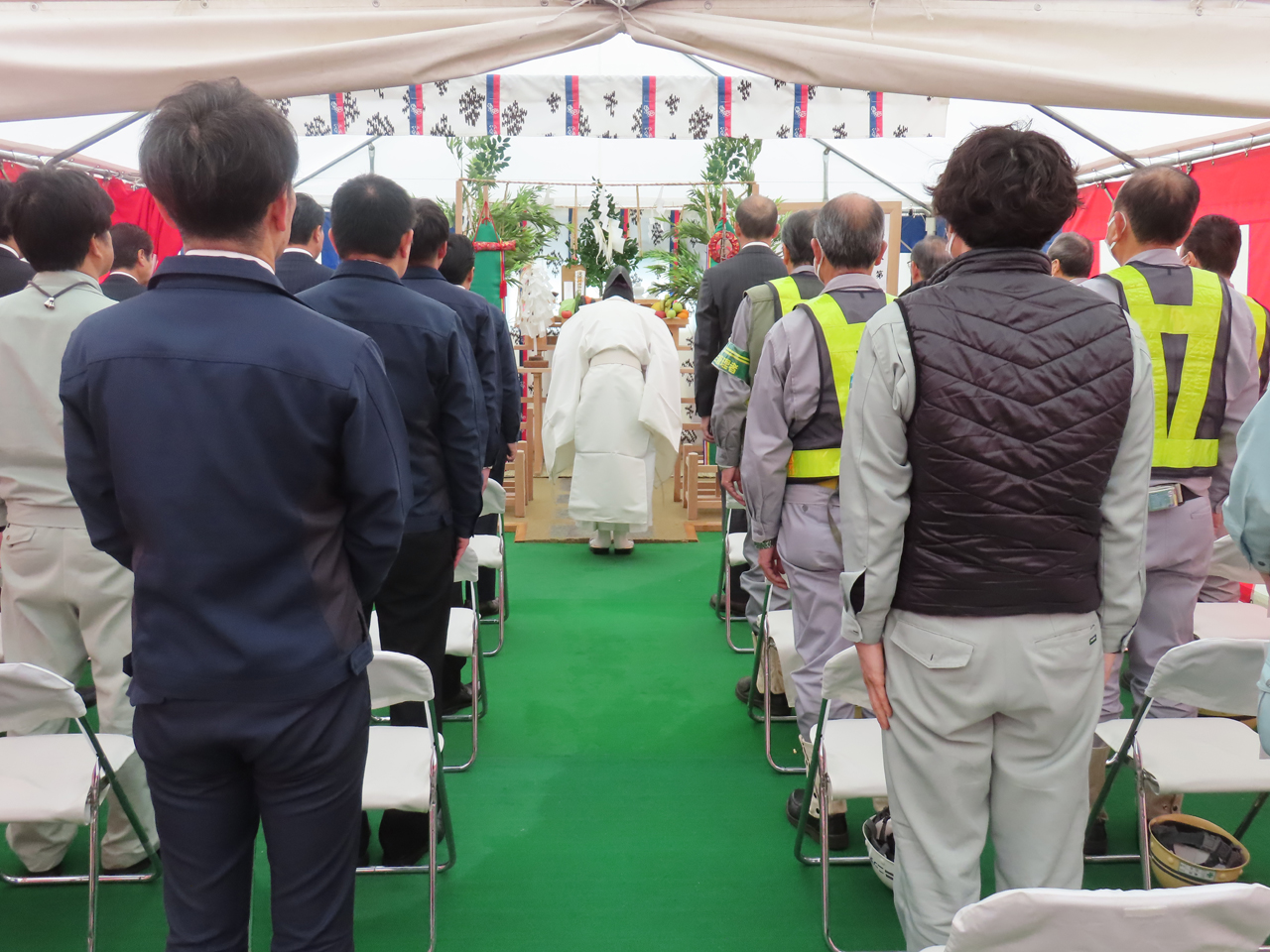 ㈱ニッチツ事務所新築工事の安全祈願祭を執り行いました。